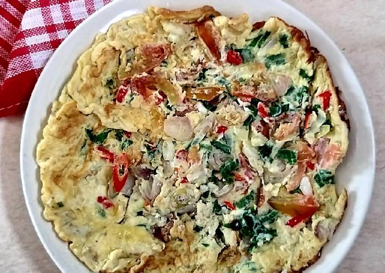 ala menggodok Telur dadar gobal gabul yang enak