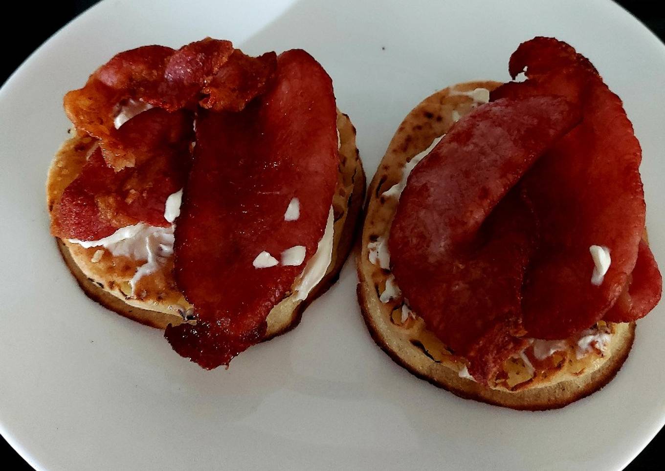 My Soft Cheese & Bacon on Crumpets 😃