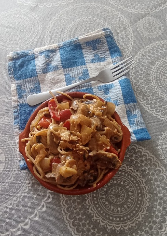 Una foto de Espaguetis con verduras