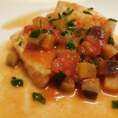 A picture of Spicy cod and aubergine stew Baccalà e melanzana piccante 🎄.