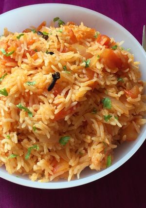 A picture of Tomato Pulav.