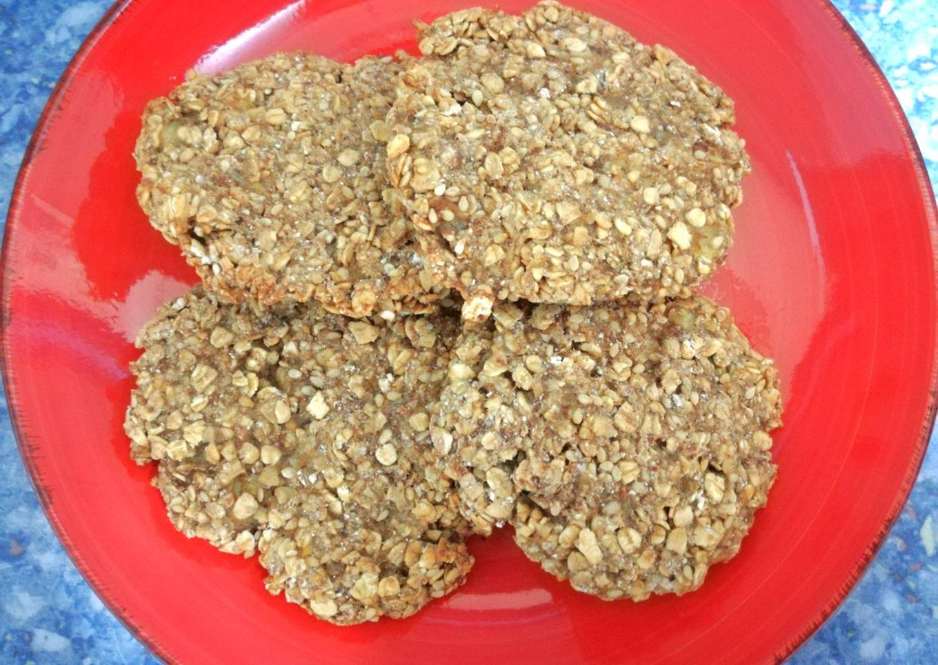 Galletas de trigo sarraceno, avena y plátano (real food)