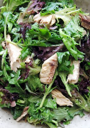 A picture of Lettuce Salad With Miso Dressing.