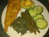 Fried fish and veggies