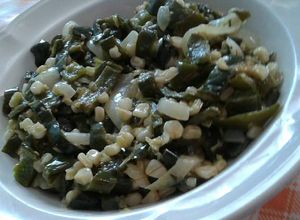 Una foto de Rajas poblanas con crema y elote