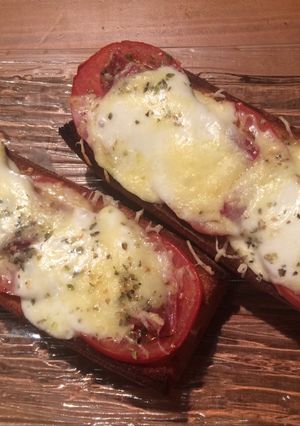 Une photo de Tartines tomates Coppa mozzarella