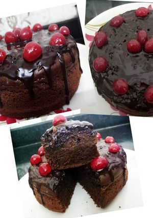 A picture of Whole Wheat Jaggery Chocolate Cake(Healthy Chocolate Cake).