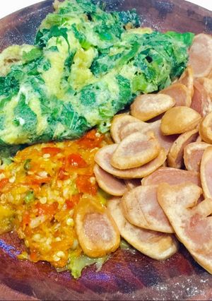 Foto resep Telur Dadar Sawi Sambel Bawang