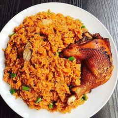 A picture of Coconut Jollof with Vegetables.