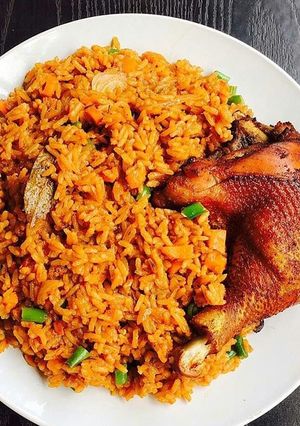 A picture of Coconut Jollof with Vegetables.
