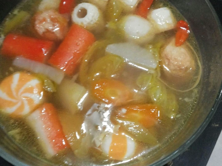 Cara Gampang Membuat Resep Sop bakso warna warni yang Sempurna Anti Ribet, Bisa Manjain Lidah