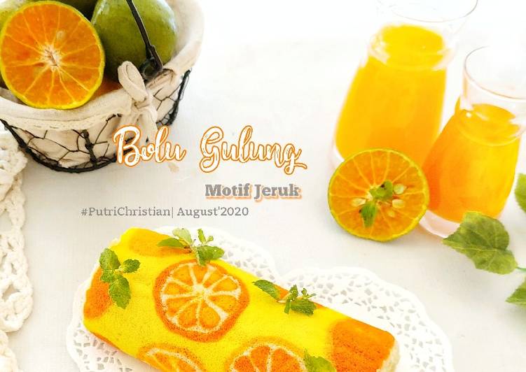 Resep Bolu gulung motif jeruk Jadi, Sempurna