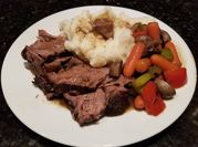 A picture of pot roast dutch oven