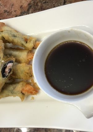 Hình của món Cá hồi chiên giòn.