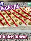 Tarta vegetal con crema de anchoas y melva