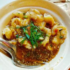 A picture of Fish in Honey lemon grass Sauce.
