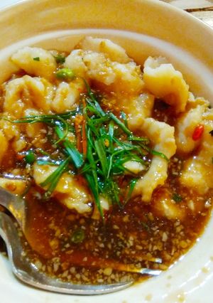 A picture of Fish in Honey lemon grass Sauce.