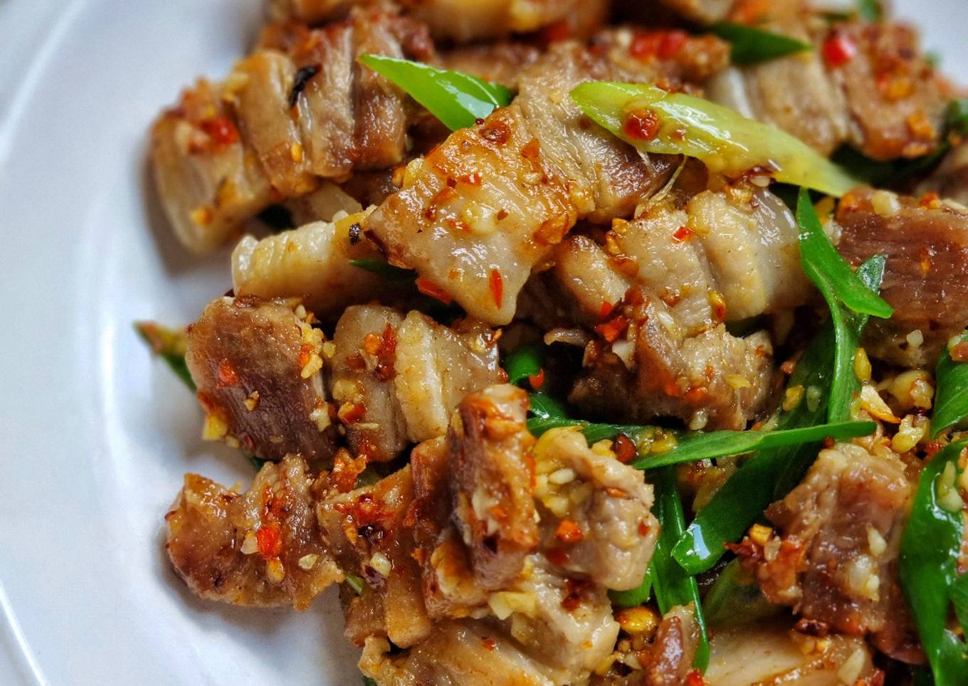 Spicy & salty pork belly