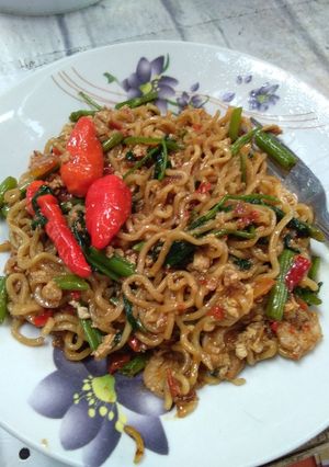 Foto resep Mie kangkung belacan