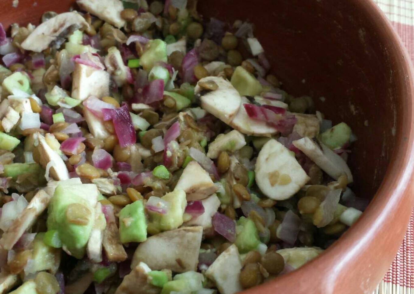 Ensalada de lentejas tipo ceviche