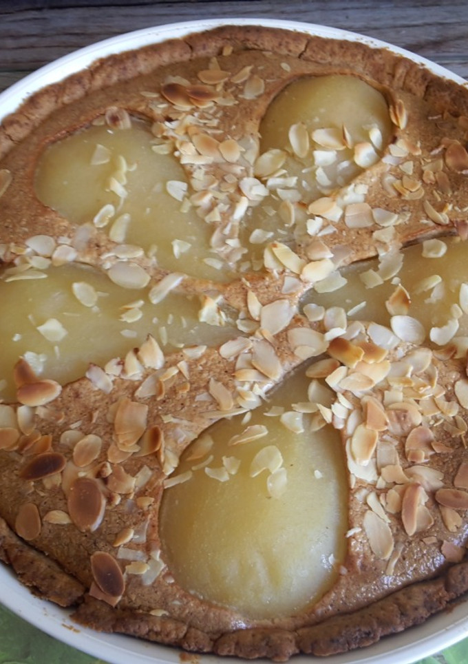Una foto de Tarta de peras y almendras