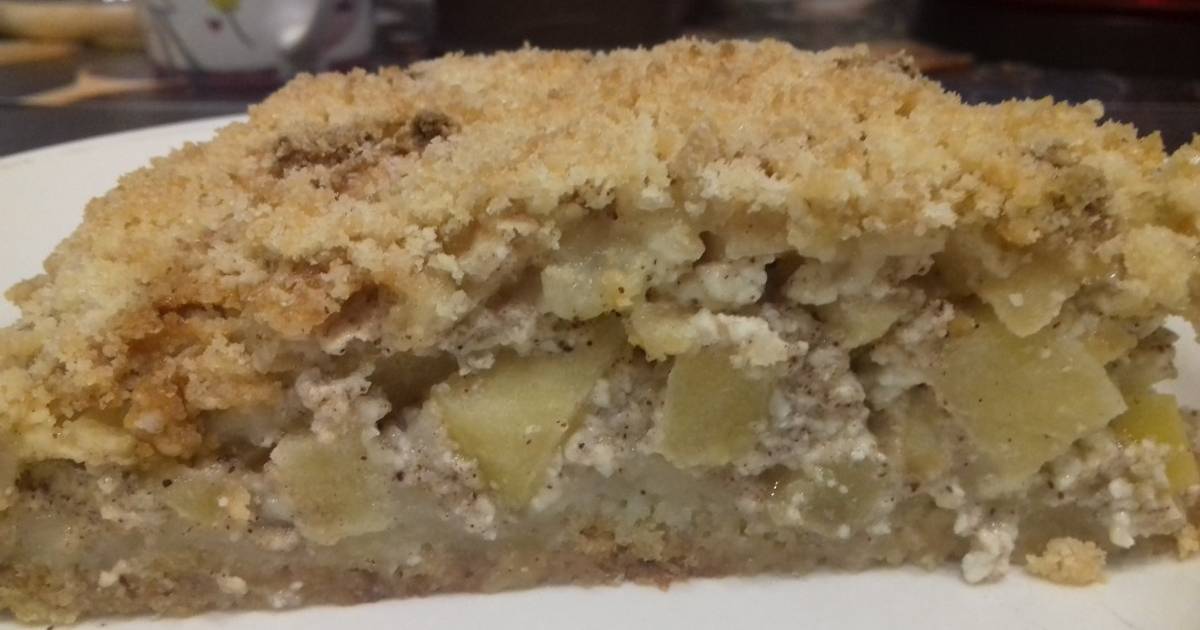 Насыпной пирог с яблоками и творогом в духовке рецепт с фото