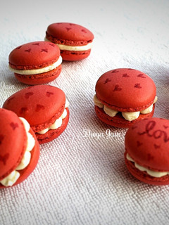 A picture of Eggless Raspberry Rose Macarons (Aquafaba).