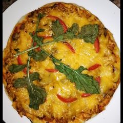 A picture of Bbq Chicken and Mushroom Fire Grilled Pizza #braaifordad!.