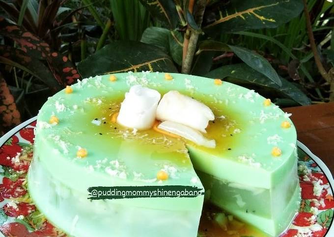 PuddingMommyShine - Pudding Melon lapis kelapa muda dan Lelehan Madu