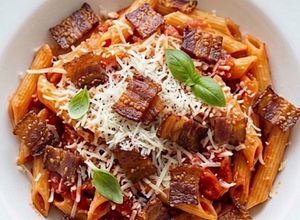 Zdjęcie przepisu Makaron penne amatriciana 🌶.