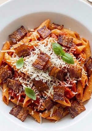 Zdjęcie przepisu Makaron penne amatriciana 🌶.