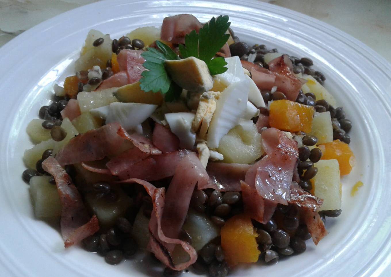 Ensalada nutritiva de lentejas