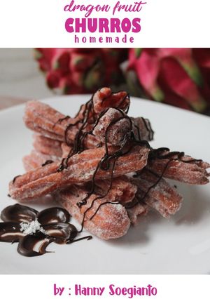 Foto resep Churros Buah Naga (Dragon Fruit Churros)
