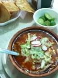 Pozole rojo de pierna doña cholita lozano