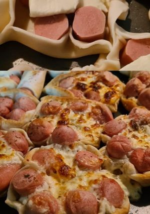 Una foto de Canastitas con salchicha y queso🌭🧀🤤