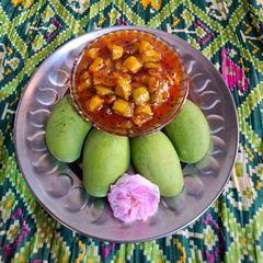 A picture of Raw Mango Tadka Pickle.