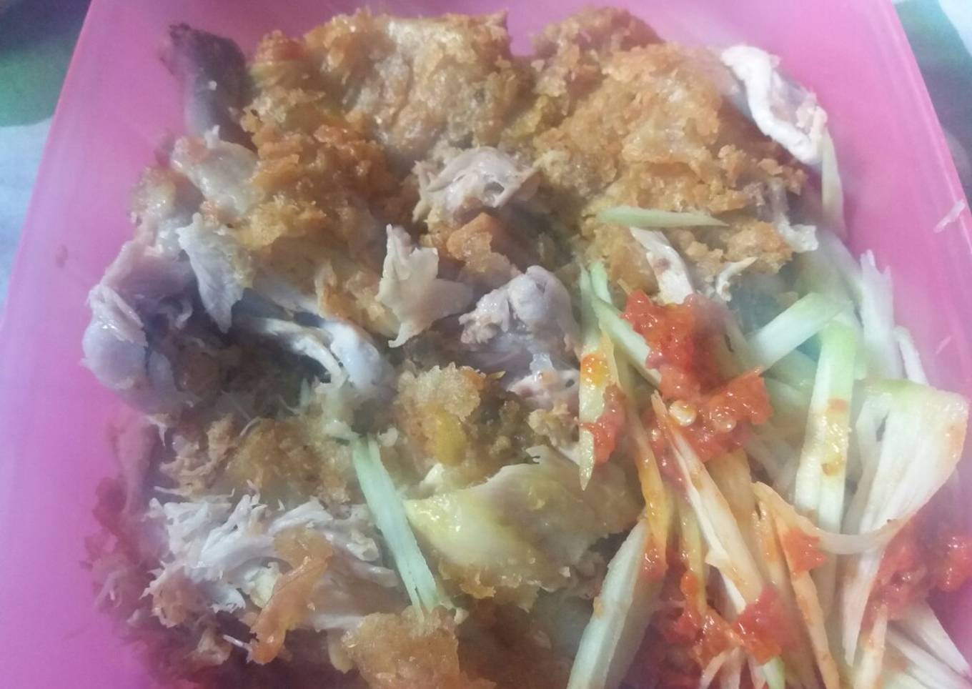 Ayam geprek sambal pencit ������