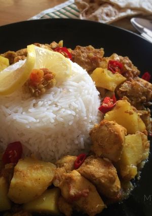 صورة لوصفة دجاج بالكاري