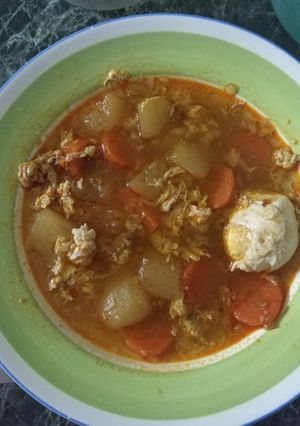 Zöldséges tojásleves recept fotója