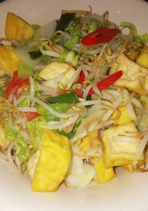 Foto resep Tahu tumis sawi putih dan touge