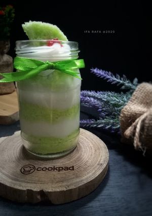 Foto resep Simple Pandan Cake In Jar