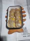 Medallones de harina de maíz con salsa de puerro y verdeo