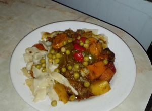 Una foto de Pasta casera con estofado de hígado