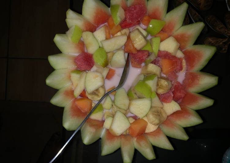 Step-by-Step Guide to Prepare Favorite Fruit salad with milk