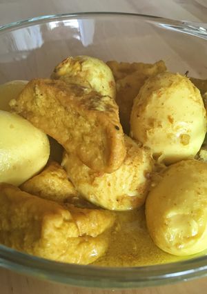 Foto resep Telur Tahu Bumbu Kuning Asem