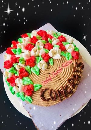 A picture of Chocolate cake with coffee buttercream.