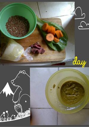 Foto resep Bubur beras merah hati ayam (MPASI)