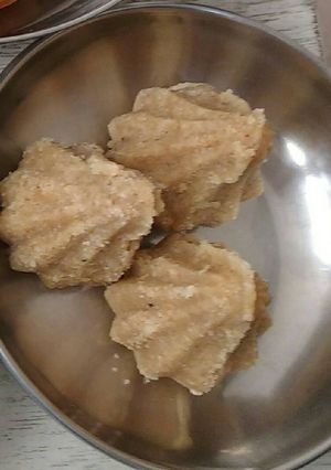 A picture of Jaggery Choorma modaks.