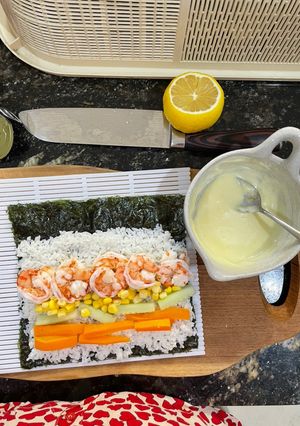 Foto resep Prawn Sushi with Yuzu Mayo
