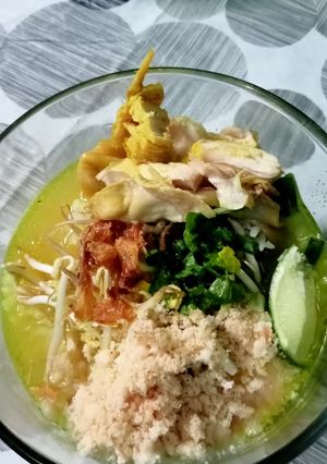 Foto resep Soto ayam Lamongan plus koya